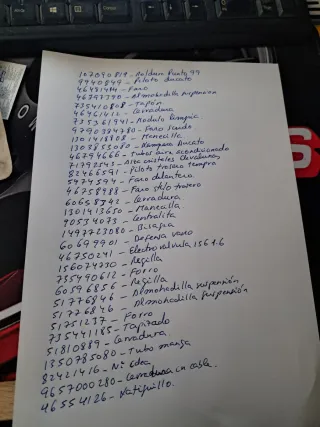 Material nuevo stock fiat lancia alfa