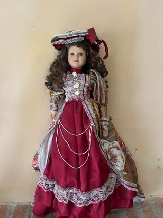 Muñeca de porcelana vintage