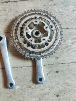 Biela y plato bicicleta