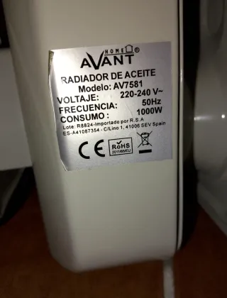 Radiador Aceite Avant 1000W 5 Elementos