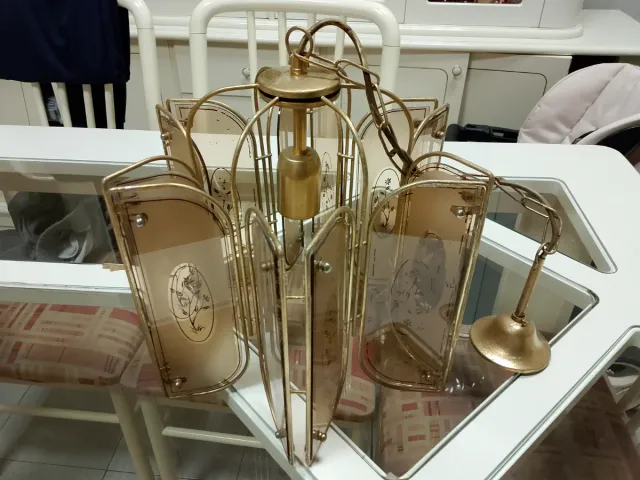 Lampadario vintage ottone anni 70