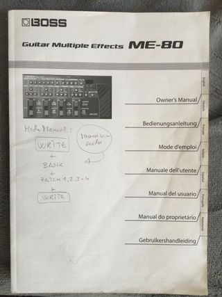 Manual BOSS ME-80 Guitar Effects