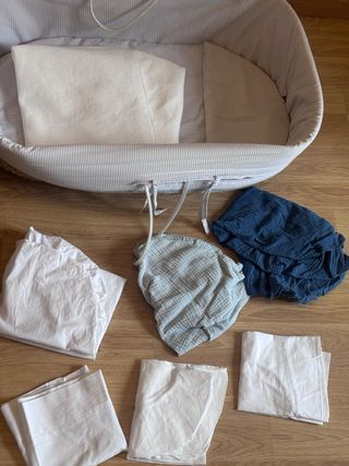 Mini cuna mimbre transportable patas plegables