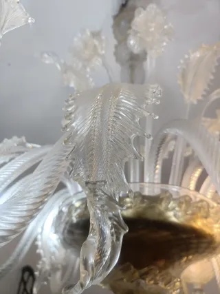 Lampadario Cesare Toso Vetro murano Bianco, oro