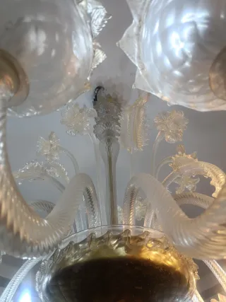 Lampadario Cesare Toso Vetro murano Bianco, oro