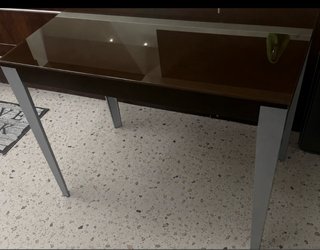 Mesa de cocina cristal y metal 100x60 extensible