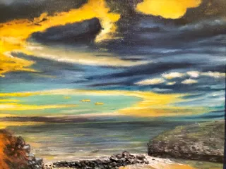 Cuadro al óleo paisaje marino,de 40x50
