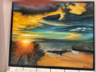 Cuadro al óleo paisaje marino,de 40x50