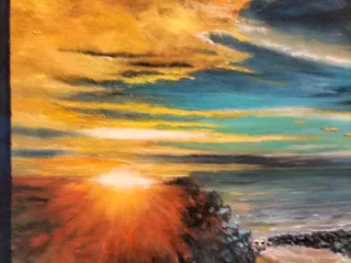 Cuadro al óleo paisaje marino,de 40x50