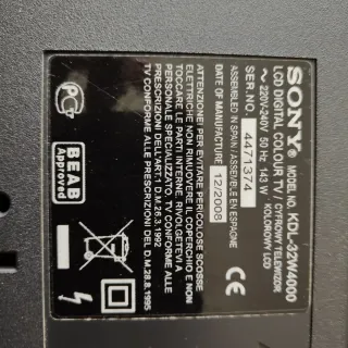 TV Sony Bravia 32 pulgadas KDL-32W4000 Full HD