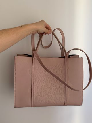 Bolso shopper piel rosa palo