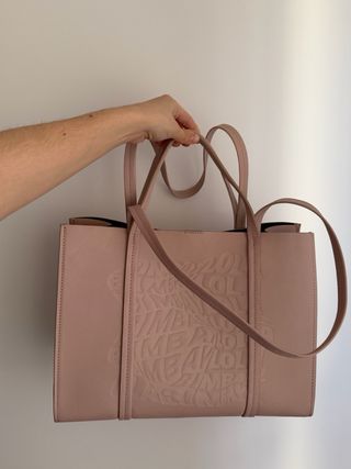 Bolso shopper piel rosa palo