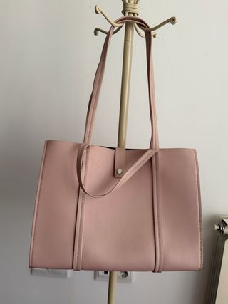 Bolso shopper piel rosa palo