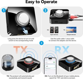 Receptor Bluetooth 5.4 HiFi Negro