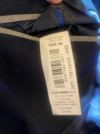 Traje de vestir azul Alvaro Moreno