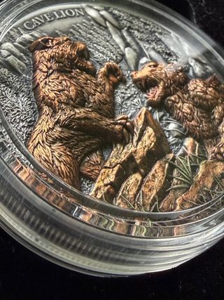 Megafauna Cave Lion 2 Onzas Plata 999 Germania