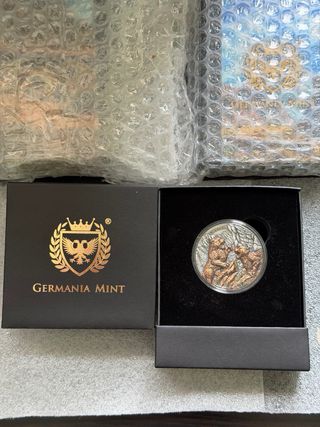 Megafauna Cave Lion 2 Onzas Plata 999 Germania