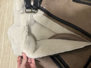 Chaqueta aviador marrón y blanca