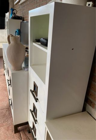 Conjunto Muebles Blanco y Madera