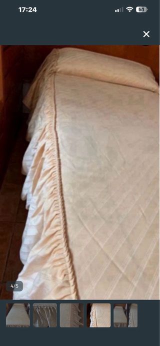 Set di 2 copriletti in raso per letto 80 beige