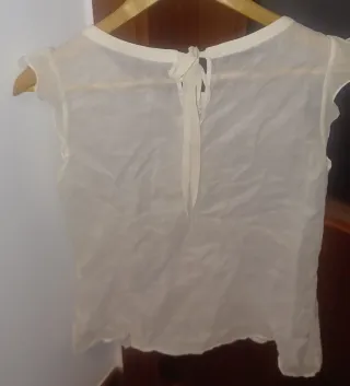 Blusa encaje Massimo Dutti Talla S- blanco roto
