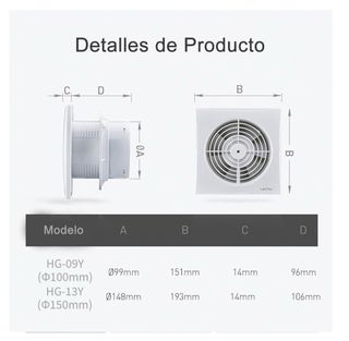 Extractor de aire blanco