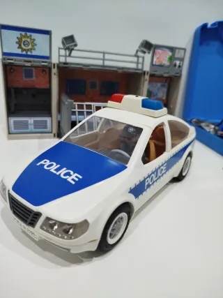 Lote Playmobil Policía Coche, Moto, Prisión