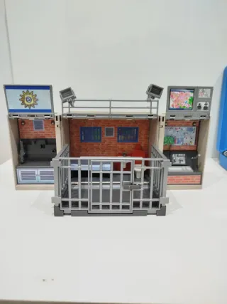 Lote Playmobil Policía Coche, Moto, Prisión