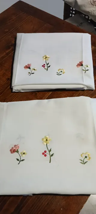 Coppia Tende Ricamate Fiori