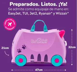 Maleta infantil Trunki gato rosa