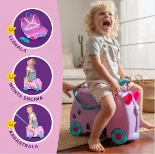 Maleta infantil Trunki gato rosa