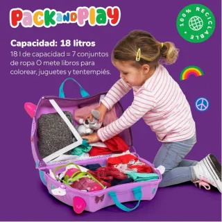 Maleta infantil Trunki gato rosa