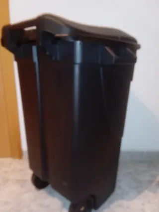 Contenedor residuos cubo basura negro 120l jardin