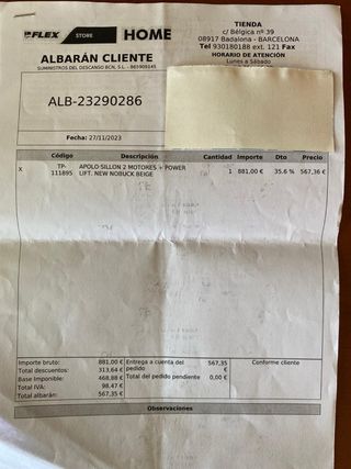 Sillón reclinable eléctrico beige