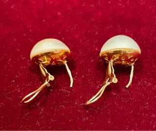 Pendientes Oro y Perla japonesa o Mabé