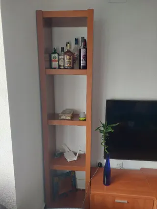 Muebles de salón madera y cristal