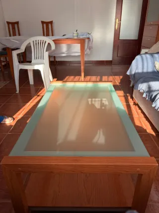 Muebles de salón madera y cristal