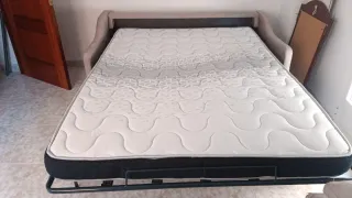 Sofá Cama Beige Tela