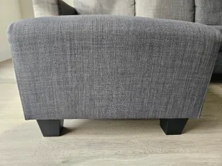 Sofá chaise longue gris tela