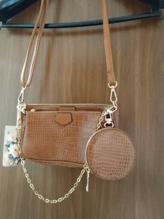 Bolso Cartera Marrón Cocodrilo