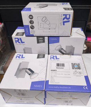 Pack 5 Apliques LED RL Nimes Plata