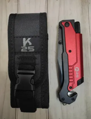 OFERTA... K25 ROJA TÁCTICA CON LINTERNA Y PEDERNAL