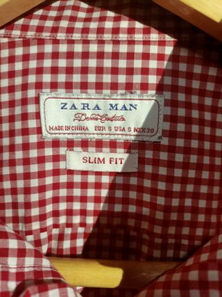Camisa cuadros roja Zara