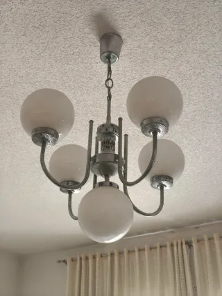 Lámpara colgante vintage plateada