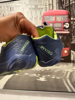 Zapatillas futbol sala niño azul y verde