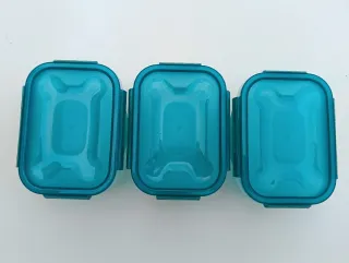 6 Tuppers Plástico 600ml Teal