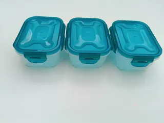 6 Tuppers Plástico 600ml Teal