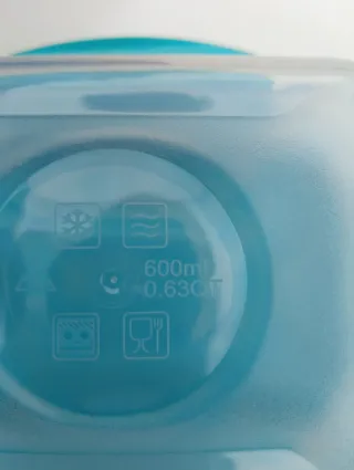 6 Tuppers Plástico 600ml Teal