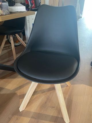 Sillas comedor negras y madera
