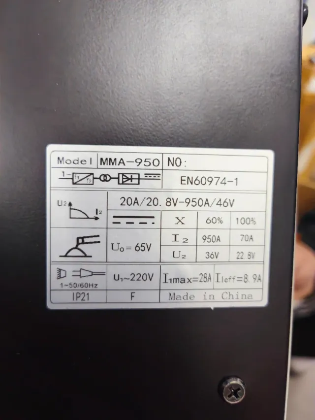 Soldador MMA-950 Nuevo